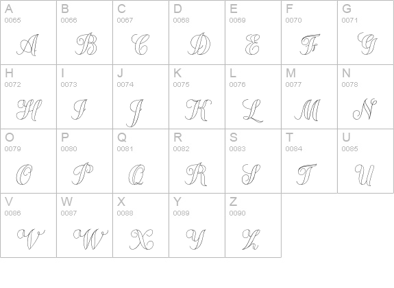 Chameleon Outline1 uppercase A-Z preview