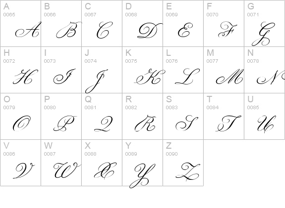 Champignon uppercase A-Z preview