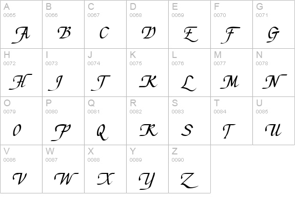 Chancellerie Moderne Demo uppercase A-Z preview