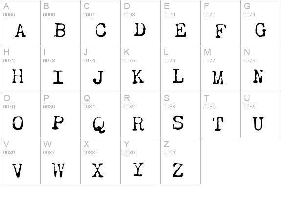 Chandler42Rough uppercase A-Z preview
