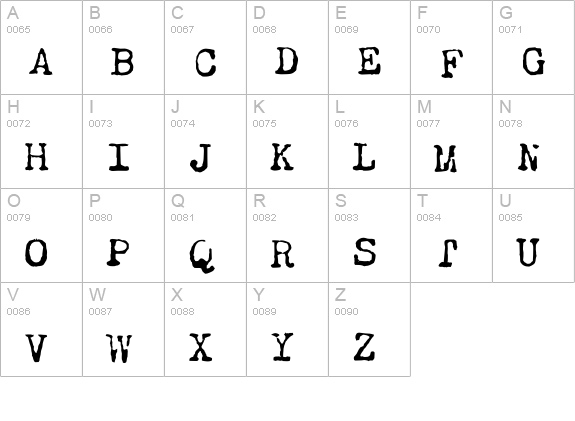 Chandler42RoughNoir uppercase A-Z preview