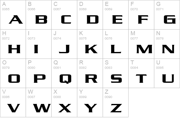 Chaney Extended Bold uppercase A-Z preview