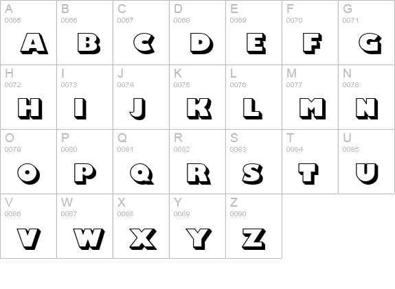 Chantilly-Display-Shaded-Regular uppercase A-Z preview
