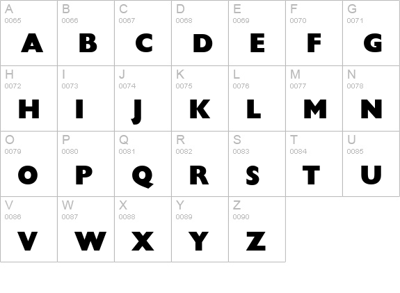 Chantilly-Xbold-Regular uppercase A-Z preview
