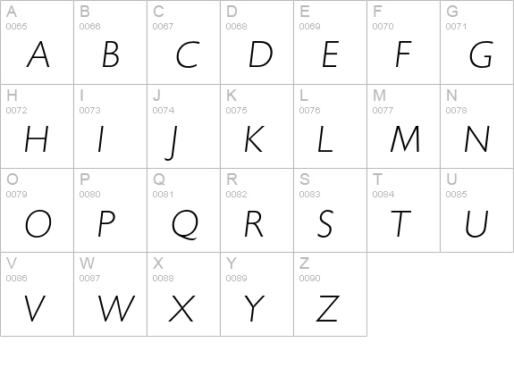 Chantilly-XlightIta uppercase A-Z preview