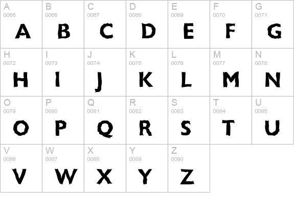 ChantillyRandom-Bold uppercase A-Z preview