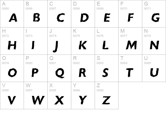 ChantillyRandom-BoldItalic uppercase A-Z preview