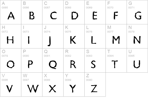ChantillyRandom-Regular uppercase A-Z preview