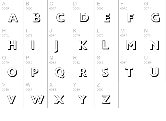 ChantillyShadow-Bold uppercase A-Z preview