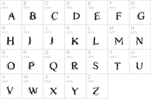 Chaos Times Light uppercase A-Z preview