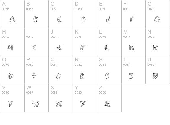 Chaotic Circuit Regular uppercase A-Z preview