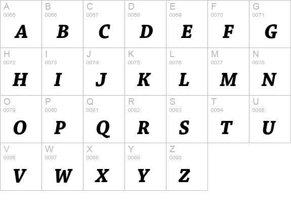Chaparral Pro Bold Italic uppercase A-Z preview
