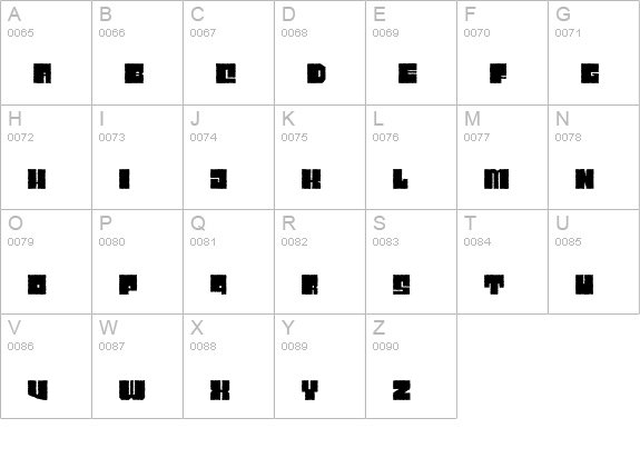 Characteristic uppercase A-Z preview