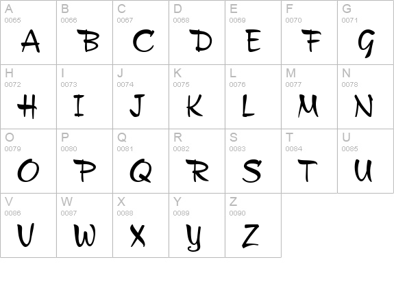 CharadeJF uppercase A-Z preview