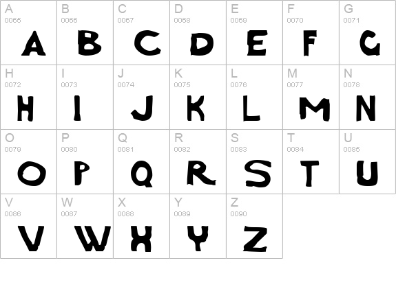 Charcoal first uppercase A-Z preview