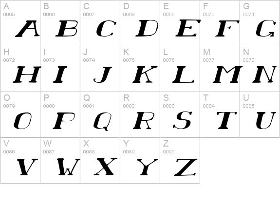 Chardin Doihle Expanded Italic uppercase A-Z preview