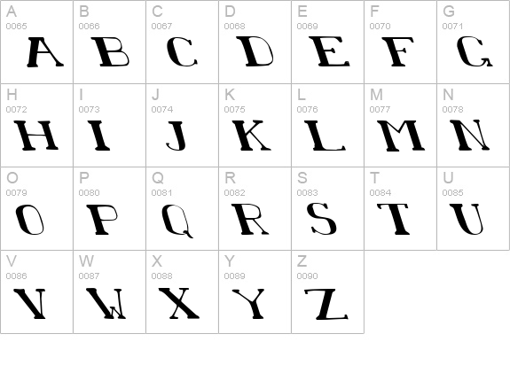 Chardin Doihle Leftalic uppercase A-Z preview