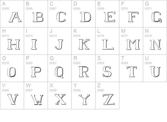 Chardin Doihle Shadow uppercase A-Z preview