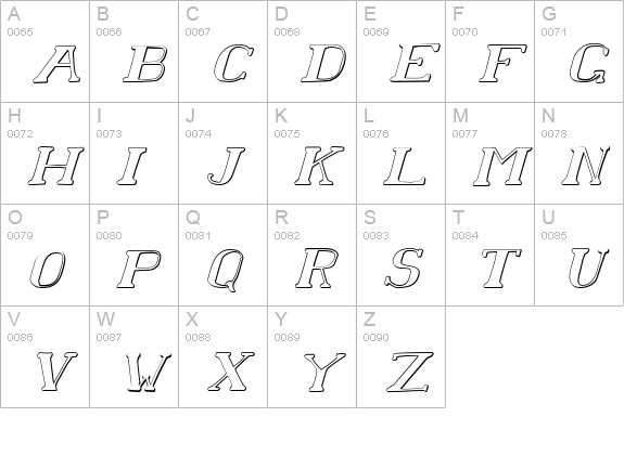 Chardin Doihle Shadow Italic uppercase A-Z preview
