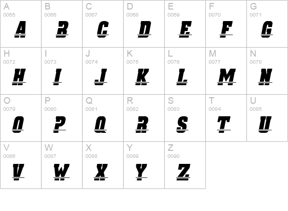 CHARGERS1 uppercase A-Z preview