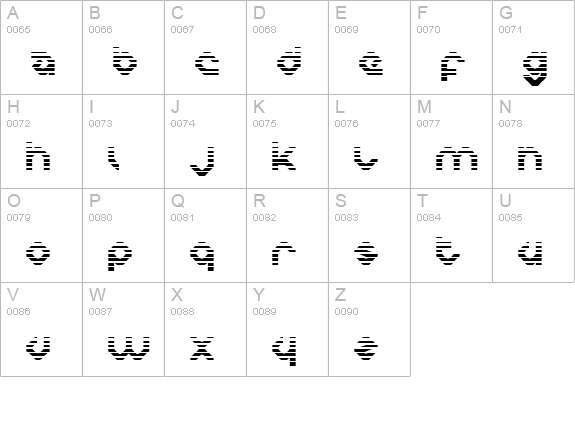 Charlie's Angles Gradient uppercase A-Z preview