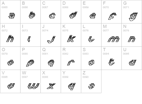 Charlie's Angles IoGradient uppercase A-Z preview
