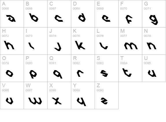 Charlie's Angles Left uppercase A-Z preview