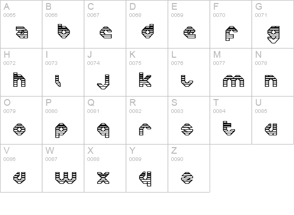Charlie's Angles OutGradient uppercase A-Z preview