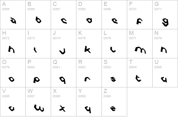 Charlie's Angles Rotate uppercase A-Z preview