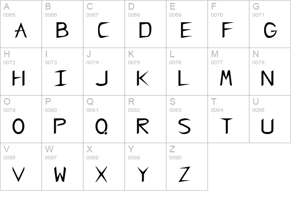 CharlieChan Normal uppercase A-Z preview