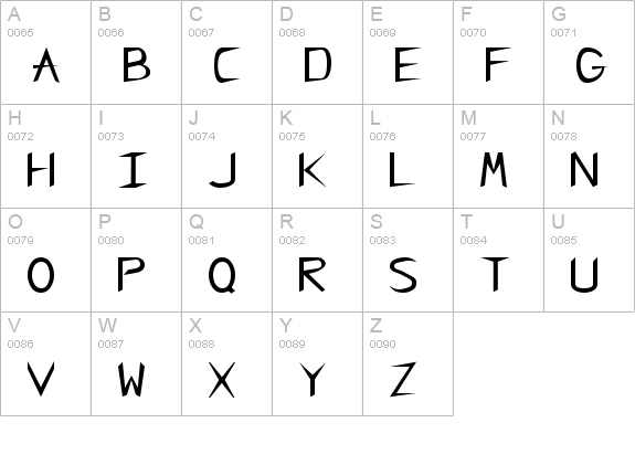 CharlieChan Regular uppercase A-Z preview
