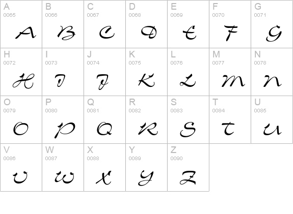 Charme uppercase A-Z preview