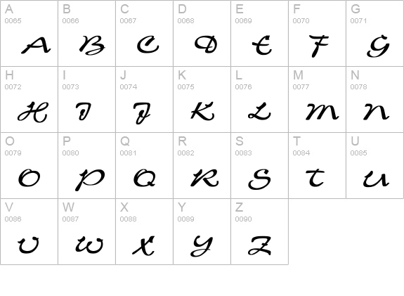 Charme Bold uppercase A-Z preview