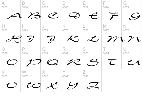 Charme Ex uppercase A-Z preview