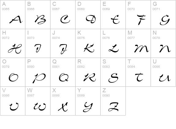 Charme ICG uppercase A-Z preview