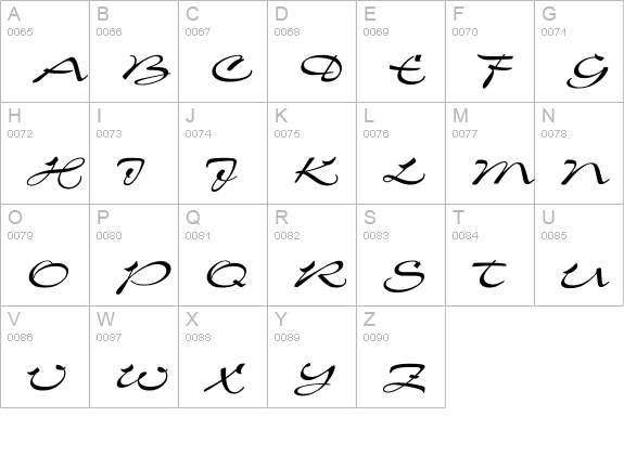 Charme Wd uppercase A-Z preview