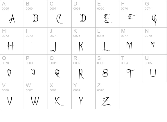 Charming Font uppercase A-Z preview