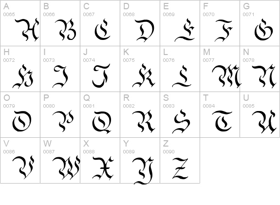 Charterwell uppercase A-Z preview