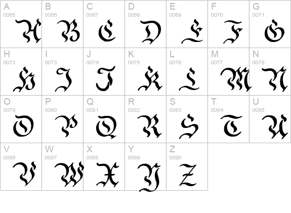 Charterwell Bold uppercase A-Z preview