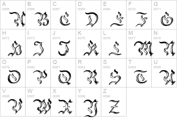 Charterwell No2 uppercase A-Z preview