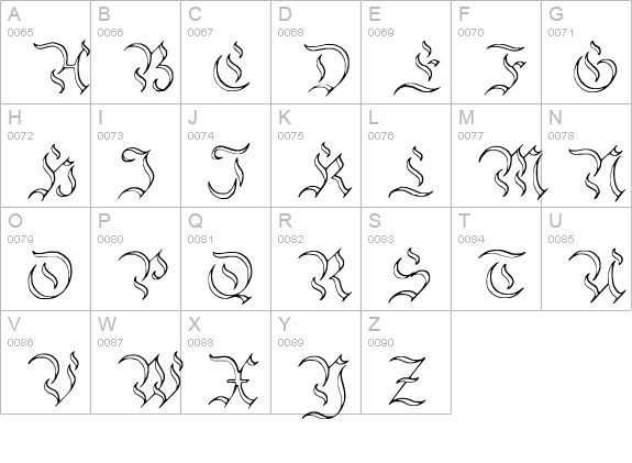 Charterwell No3 uppercase A-Z preview