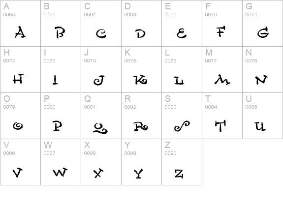 Chascarillo uppercase A-Z preview