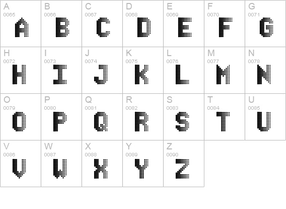 ChaserLeft uppercase A-Z preview