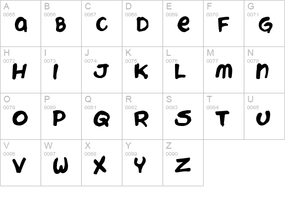 Chattery Teeth uppercase A-Z preview