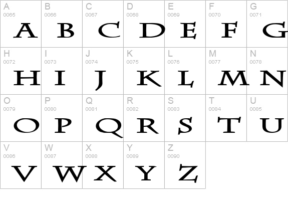 Chaz Extended Bold uppercase A-Z preview