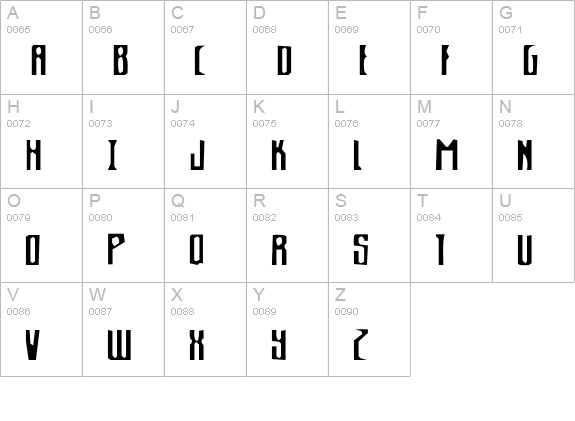 Cheap-Ass Phaser uppercase A-Z preview
