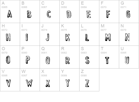 Cheapskate Outline uppercase A-Z preview