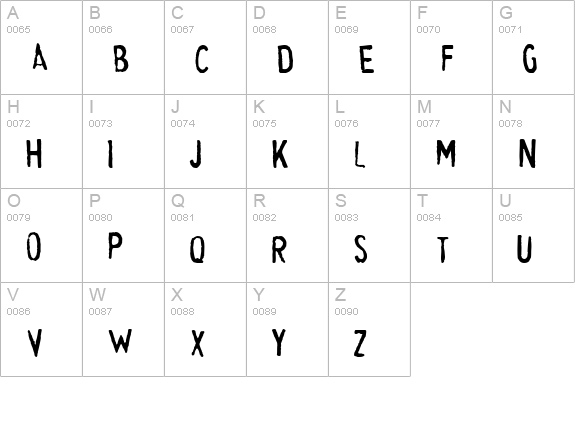 CheapskateFill uppercase A-Z preview
