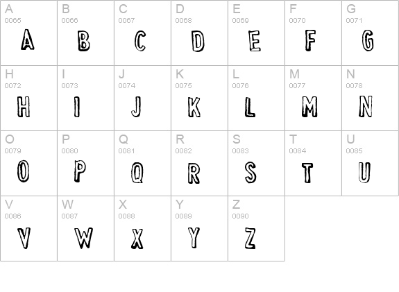 CheapskateOutline uppercase A-Z preview