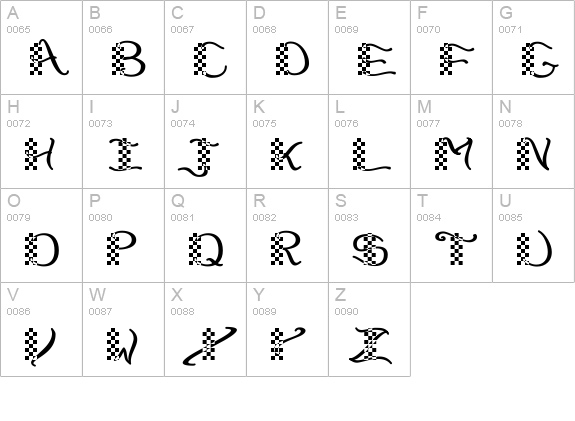 CheckerHat uppercase A-Z preview